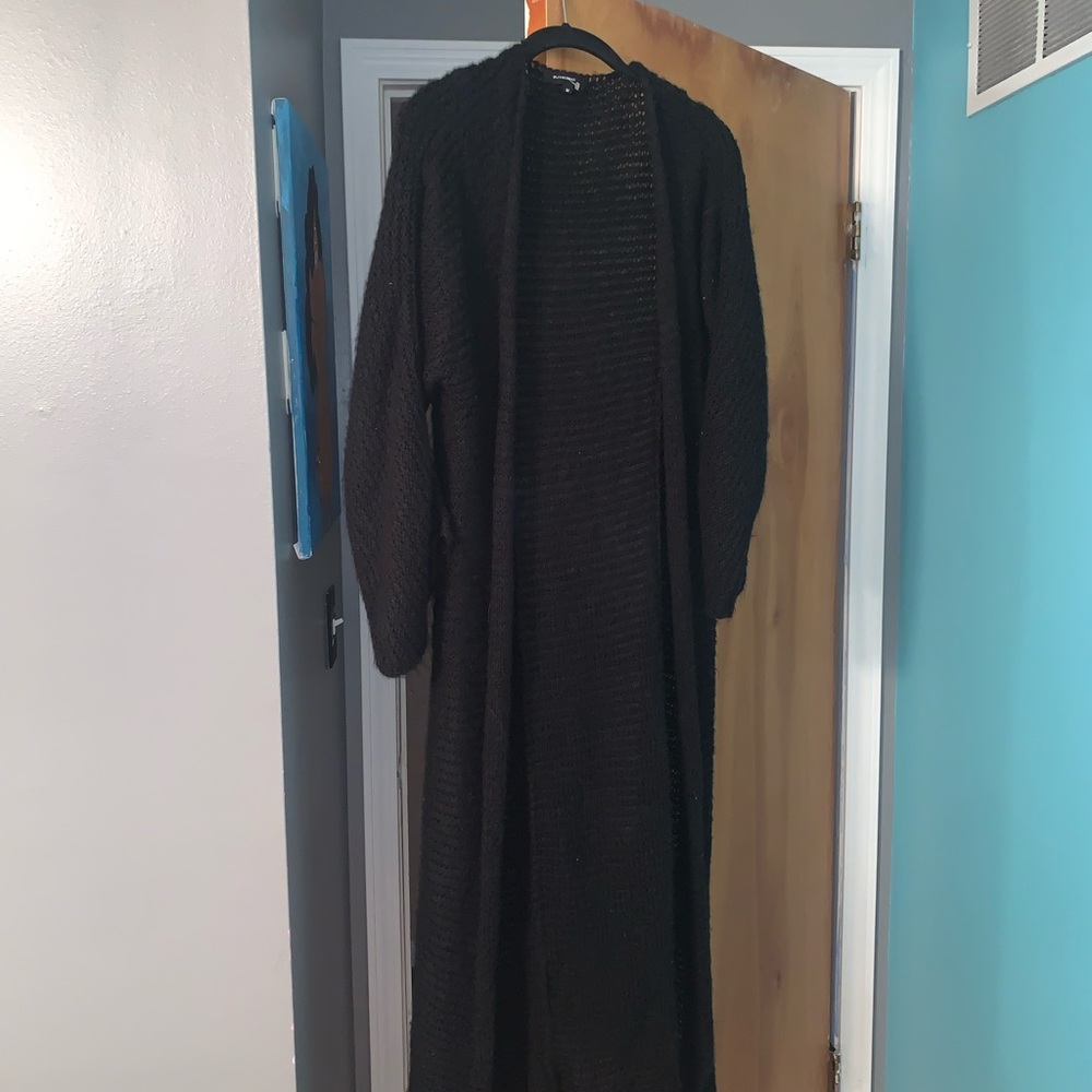 Black knitted cardigan